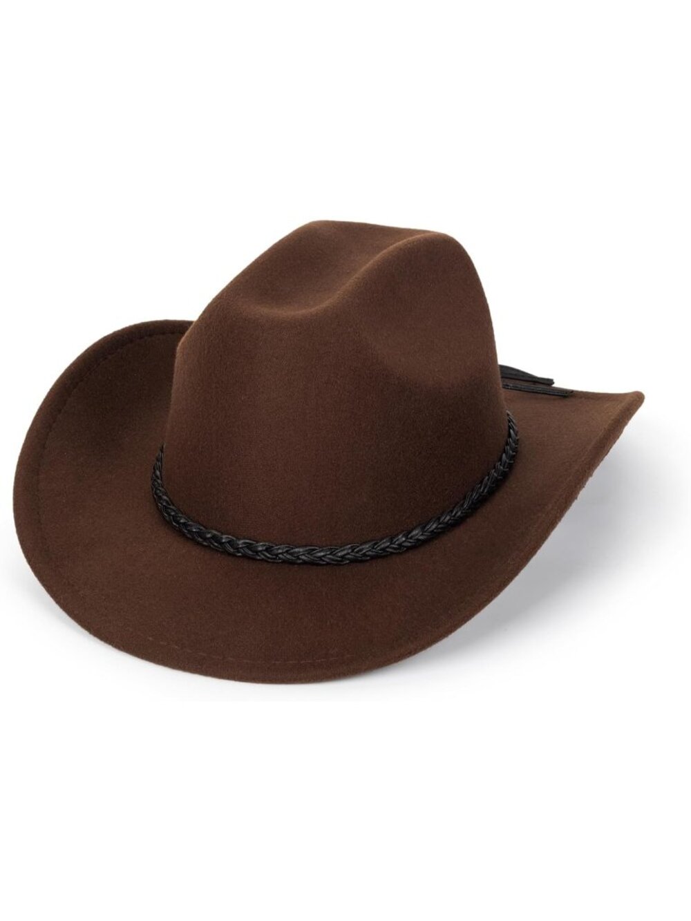 Men's Brown Buckle Classic Roll Up Fedora Hat with Buckle Belt Size S-M